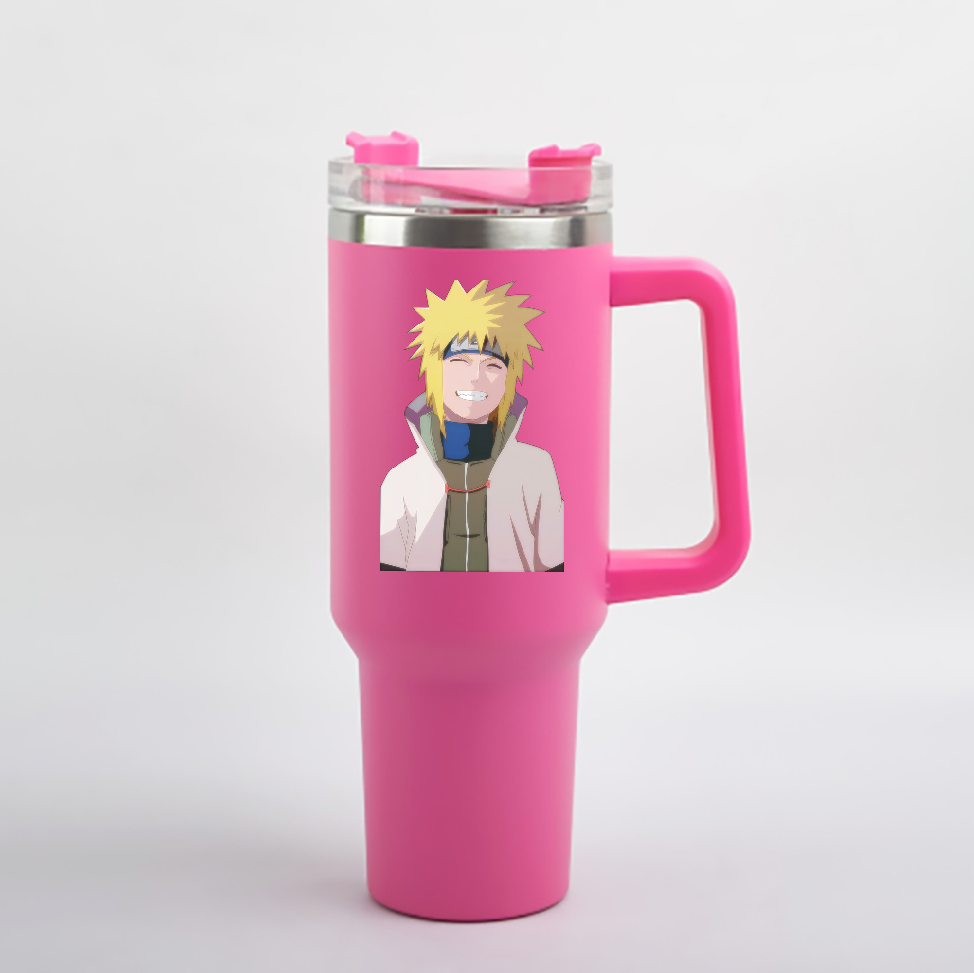 （画像用） NARUTO -ナルト- 波風 ミナト Namikaze Minato 1200mL車用タンブラー - クリスタルステッカー（プラスチックストロー付き）